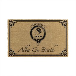 ScotsTee Shop Scottish Borthwick Clan Crest Scotland Forever Alba Gu Brath Coir Doormat