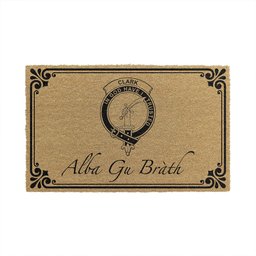 ScotsTee Shop Scottish Clark 1 Clan Crest Scotland Forever Alba Gu Brath Coir Doormat