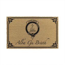 ScotsTee Shop Scottish Langlands Clan Crest Scotland Forever Alba Gu Brath Coir Doormat