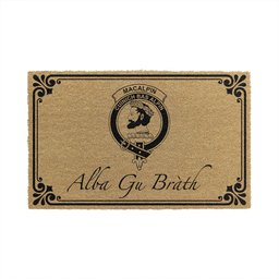 ScotsTee Shop Scottish MacAlpin Clan Crest Scotland Forever Alba Gu Brath Coir Doormat