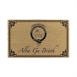 ScotsTee Shop Scottish Edmonstone of Duntreath Clan Crest Scotland Forever Alba Gu Brath Coir Doormat