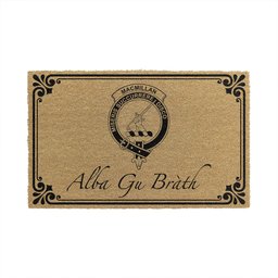 ScotsTee Shop Scottish MacMillan Clan Crest Scotland Forever Alba Gu Brath Coir Doormat