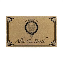 ScotsTee Shop Scottish MacGill Clan Crest Scotland Forever Alba Gu Brath Coir Doormat