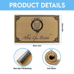 ScotsTee Shop Scottish MacGill Clan Crest Scotland Forever Alba Gu Brath Coir Doormat