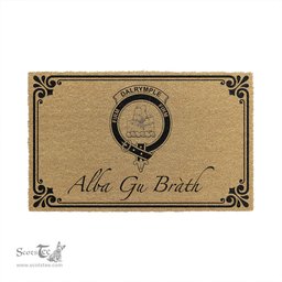 ScotsTee Shop Scottish Dalrymple Clan Crest Scotland Forever Alba Gu Brath Coir Doormat