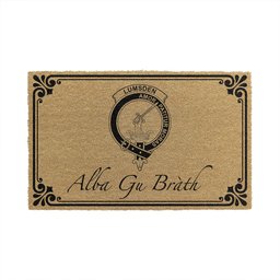 ScotsTee Shop Scottish Lumsden Clan Crest Scotland Forever Alba Gu Brath Coir Doormat