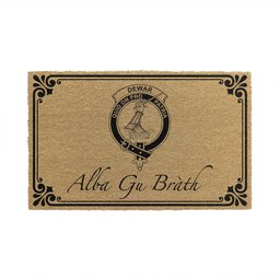 ScotsTee Shop Scottish Dewar Clan Crest Scotland Forever Alba Gu Brath Coir Doormat