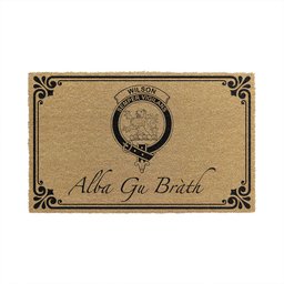 ScotsTee Shop Scottish Wilson Clan Crest Scotland Forever Alba Gu Brath Coir Doormat