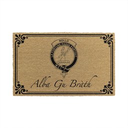 ScotsTee Shop Scottish Rollo Clan Crest Scotland Forever Alba Gu Brath Coir Doormat