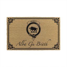 ScotsTee Shop Scottish Nesbitt Clan Crest Scotland Forever Alba Gu Brath Coir Doormat