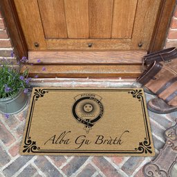 ScotsTee Shop Scottish Pitcairn Clan Crest Scotland Forever Alba Gu Brath Coir Doormat