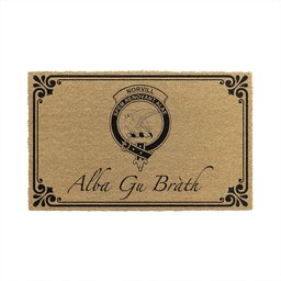 ScotsTee Shop Scottish Norvill Clan Crest Scotland Forever Alba Gu Brath Coir Doormat