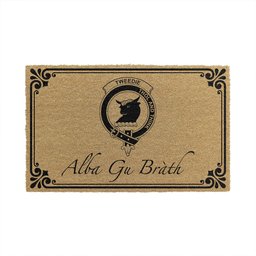 ScotsTee Shop Scottish Tweedie Clan Crest Scotland Forever Alba Gu Brath Coir Doormat