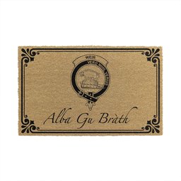 ScotsTee Shop Scottish Weir Clan Crest Scotland Forever Alba Gu Brath Coir Doormat
