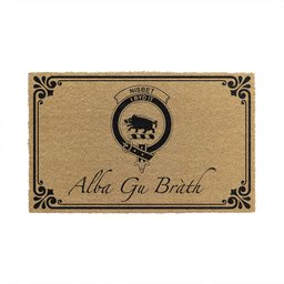 ScotsTee Shop Scottish Nisbet Clan Crest Scotland Forever Alba Gu Brath Coir Doormat