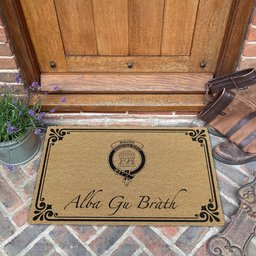 ScotsTee Shop Scottish Waugh Clan Crest Scotland Forever Alba Gu Brath Coir Doormat
