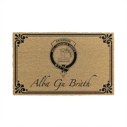ScotsTee Shop Scottish Paterson Clan Crest Scotland Forever Alba Gu Brath Coir Doormat