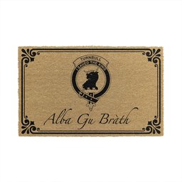 ScotsTee Shop Scottish Turnbull Clan Crest Scotland Forever Alba Gu Brath Coir Doormat