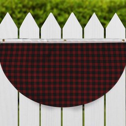 ScotsTee Shop Scottish Cameron Black and Red Tartan Non-Pleated Fan Flag Bunting Banner