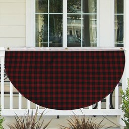 ScotsTee Shop Scottish Cameron Black and Red Tartan Non-Pleated Fan Flag Bunting Banner