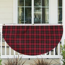 ScotsTee Shop Scottish Galbraith Maroon Modern Tartan Non-Pleated Fan Flag Bunting Banner