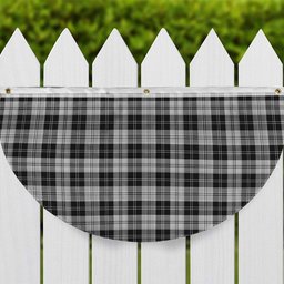 ScotsTee Shop Scottish Erskine Black and White Tartan Non-Pleated Fan Flag Bunting Banner