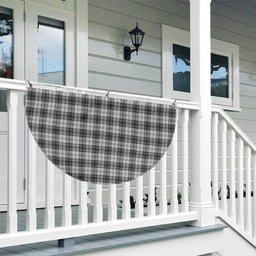ScotsTee Shop Scottish Sandilands Grey Tartan Non-Pleated Fan Flag Bunting Banner