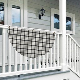 ScotsTee Shop Scottish McFarlane Black White Modern Tartan Non-Pleated Fan Flag Bunting Banner