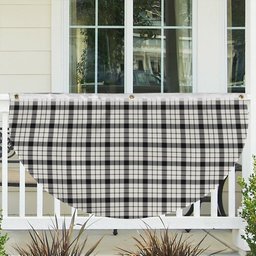 ScotsTee Shop Scottish McFarlane Black White Modern Tartan Non-Pleated Fan Flag Bunting Banner