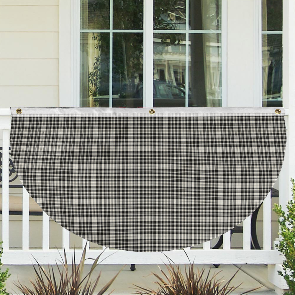 ScotsTee Shop Scottish Scott Black and White Ancient Tartan Non-Pleated Fan Flag Bunting Banner
