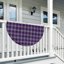 ScotsTee Shop Scottish Menzies Mauve and White Tartan Non-Pleated Fan Flag Bunting Banner