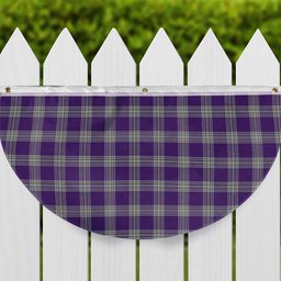 ScotsTee Shop Scottish Menzies Mauve and White Tartan Non-Pleated Fan Flag Bunting Banner