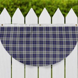 ScotsTee Shop Scottish McPherson Dress Blue Tartan Non-Pleated Fan Flag Bunting Banner