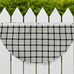 ScotsTee Shop Scottish McFarland Black White Modern Tartan Non-Pleated Fan Flag Bunting Banner