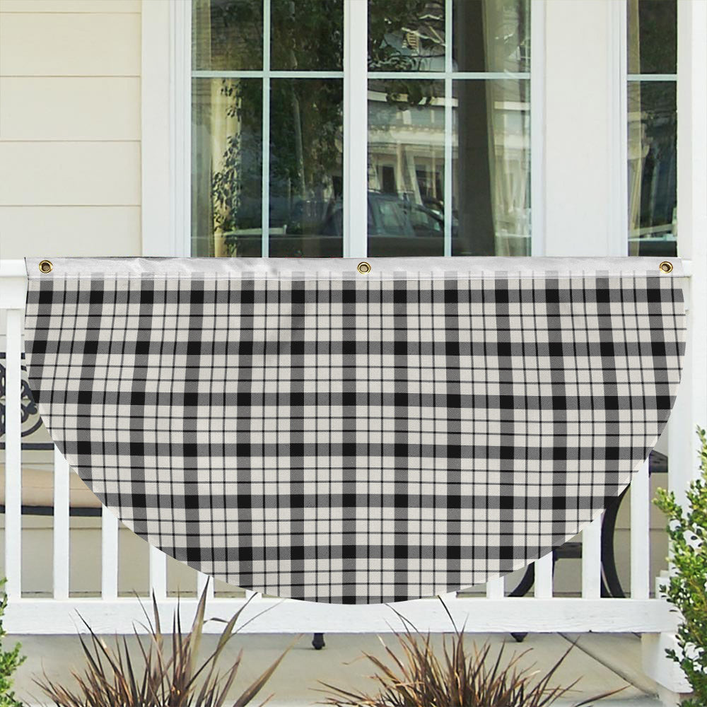 ScotsTee Shop Scottish McFarland Black White Modern Tartan Non-Pleated Fan Flag Bunting Banner