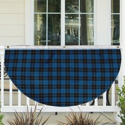 ScotsTee Shop Scottish Ramsay Blue Hunting Tartan Non-Pleated Fan Flag Bunting Banner