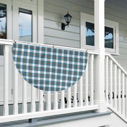ScotsTee Shop Scottish Stewart Muted Blue Tartan Non-Pleated Fan Flag Bunting Banner