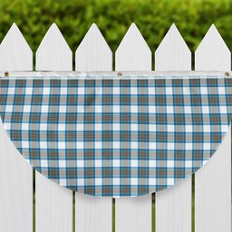 ScotsTee Shop Scottish Stewart Muted Blue Tartan Non-Pleated Fan Flag Bunting Banner