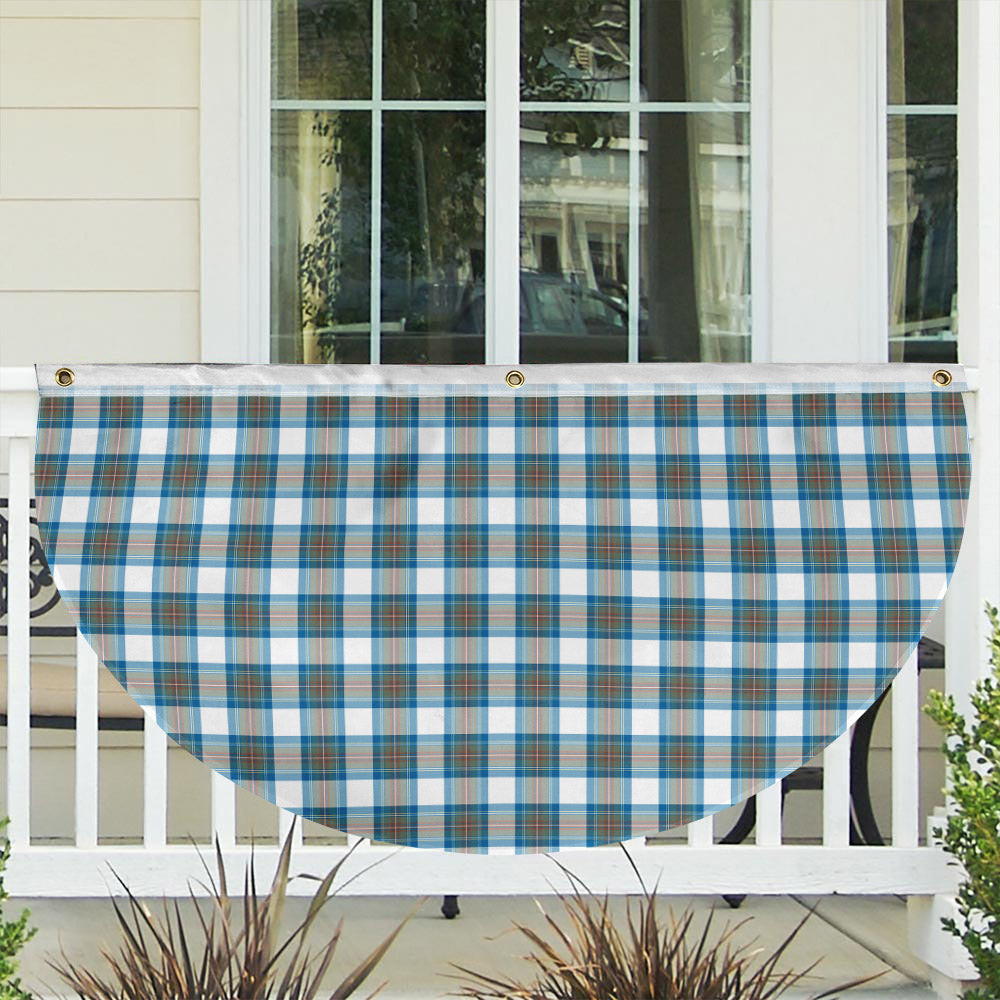 ScotsTee Shop Scottish Stewart Muted Blue Tartan Non-Pleated Fan Flag Bunting Banner