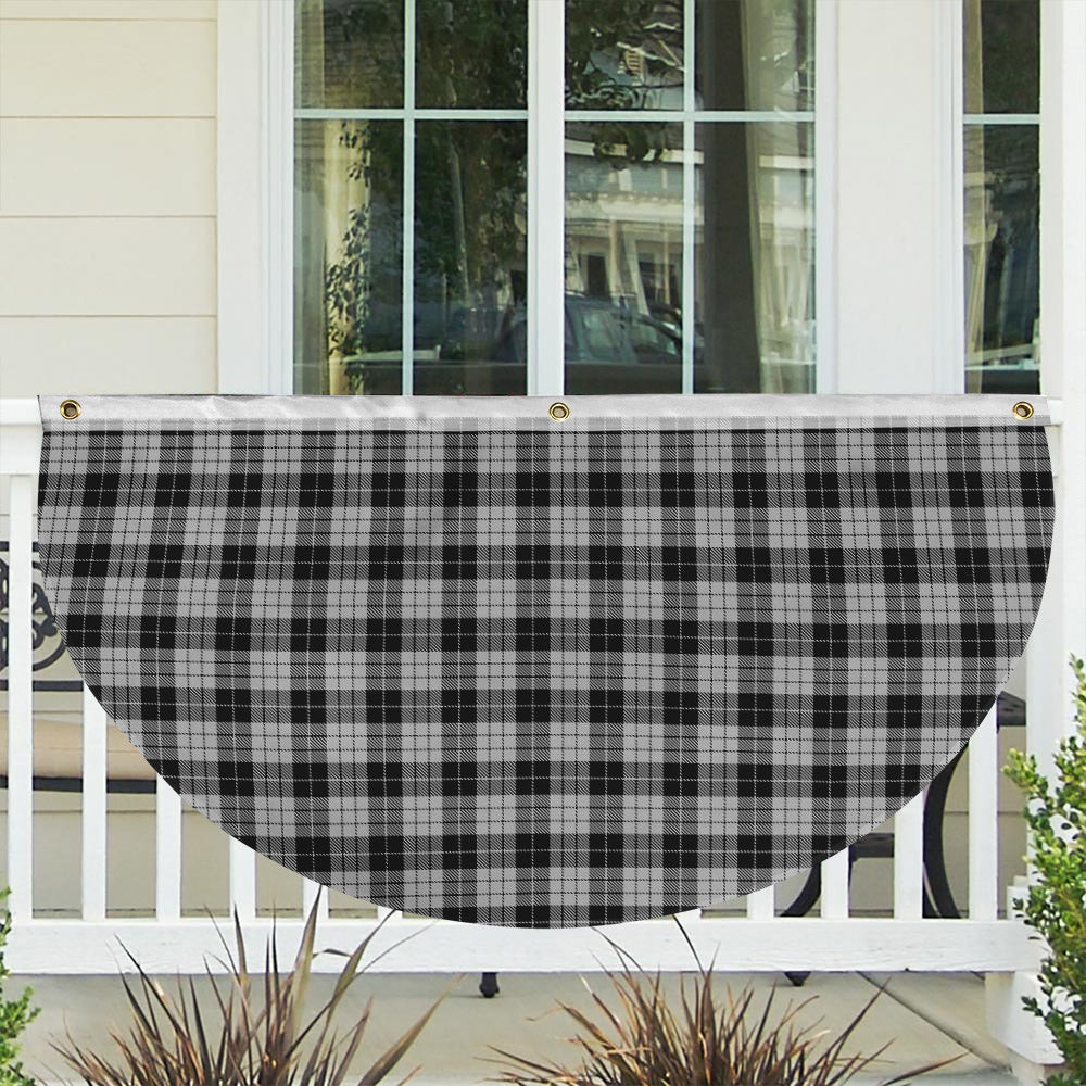 ScotsTee Shop Scottish McLeod Black and White Tartan Non-Pleated Fan Flag Bunting Banner
