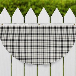 ScotsTee Shop Scottish McFarland Black White Ancient Tartan Non-Pleated Fan Flag Bunting Banner