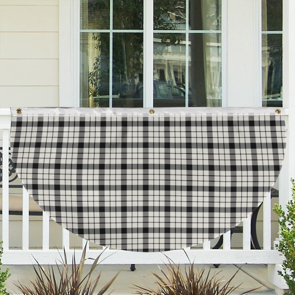 ScotsTee Shop Scottish McFarland Black White Ancient Tartan Non-Pleated Fan Flag Bunting Banner