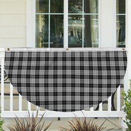 ScotsTee Shop Scottish MacLeod Black and White Tartan Non-Pleated Fan Flag Bunting Banner