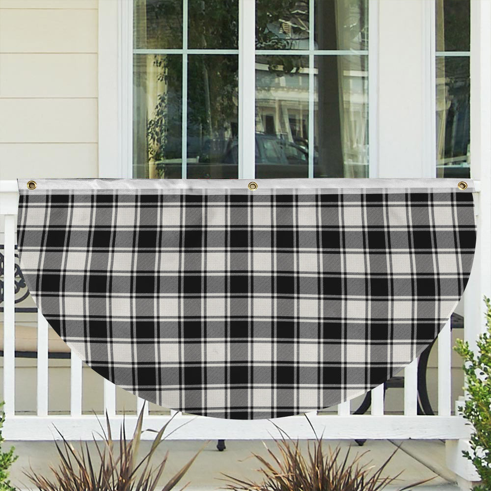 ScotsTee Shop Scottish MacFie Black & White Ancient Tartan Non-Pleated Fan Flag Bunting Banner
