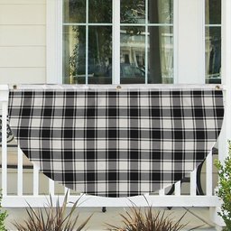 ScotsTee Shop Scottish MacFie Black & White Ancient Tartan Non-Pleated Fan Flag Bunting Banner