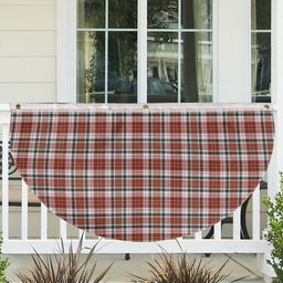 ScotsTee Shop Scottish MacAlister Dress Modern Tartan Non-Pleated Fan Flag Bunting Banner