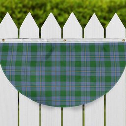 ScotsTee Shop Scottish Irvine of Bonshaw Ancient Tartan Non-Pleated Fan Flag Bunting Banner