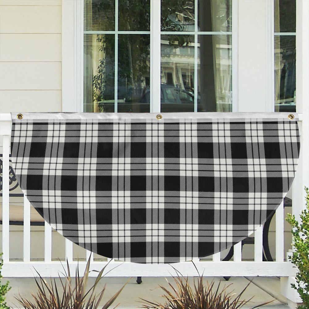 ScotsTee Shop Scottish McFarlane Black White Tartan Non-Pleated Fan Flag Bunting Banner