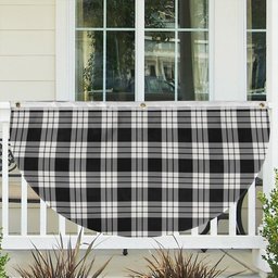 ScotsTee Shop Scottish McFarlane Black White Tartan Non-Pleated Fan Flag Bunting Banner
