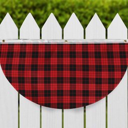 ScotsTee Shop Scottish McLeod Black and Red Modern Tartan Non-Pleated Fan Flag Bunting Banner